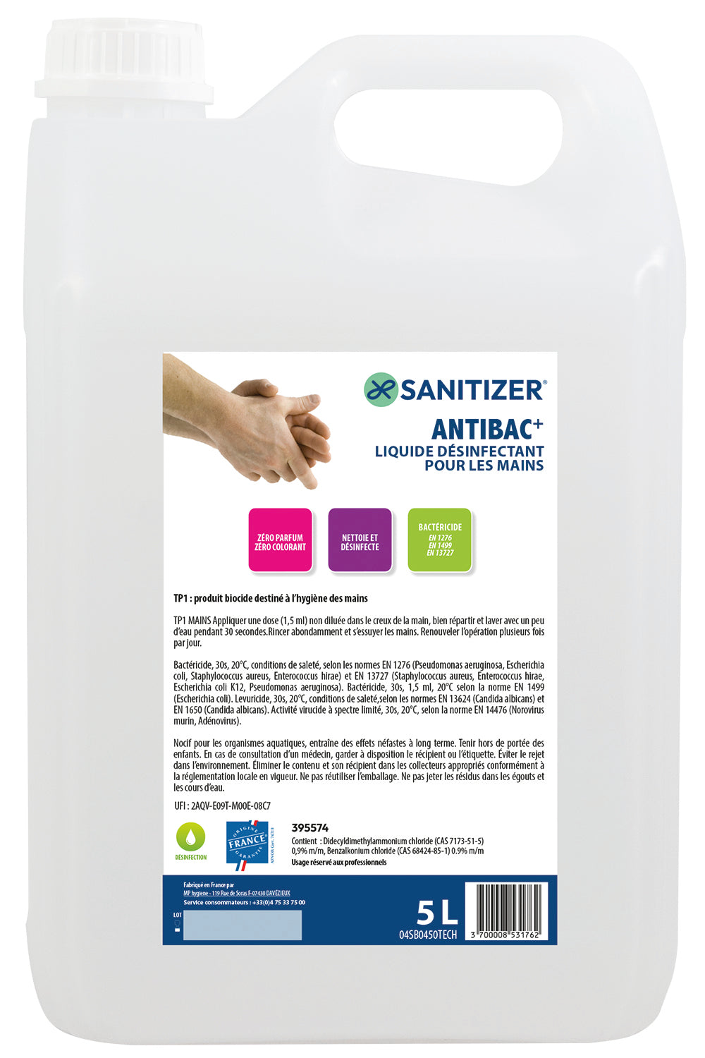 SAVON ANTIMICROBIEN ANTIBAC BIDON 5L