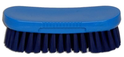 BROSSE A MAIN ALIMENTAIRE 19.5CM FIBRE MI-DURE BLEU