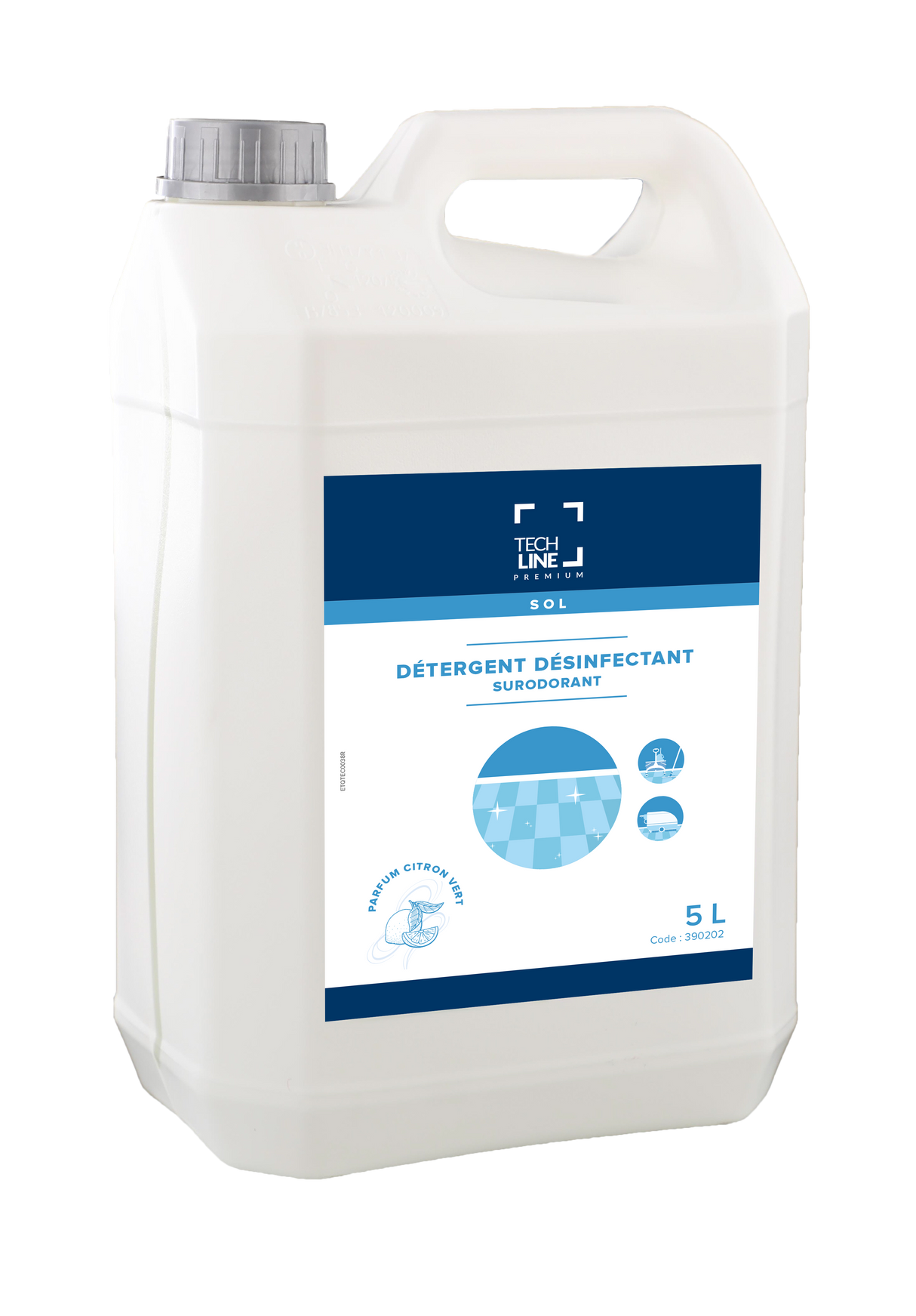 NETTOYANT DESINFECTANT SURODORANT CITRON VERT TECHLINE 5L