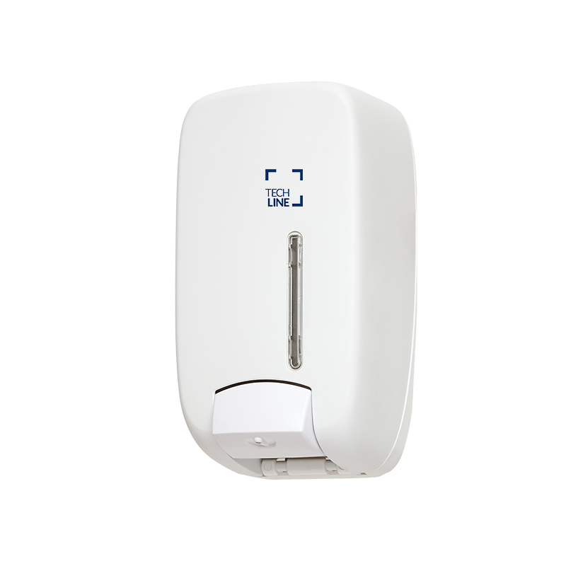 DISTRIBUTEUR MANUEL DE SAVON LOTION GEL À RÉSERVOIR TECHLINE 1L BLANC