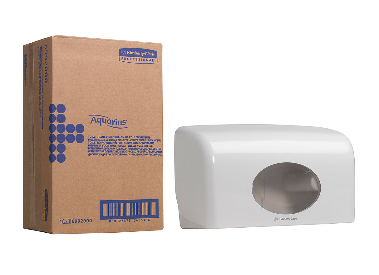 DISTRIBUTEUR DE PAPIER TOILETTE PETIT ROULEAU DOUBLE AQUARIUS™BLANC