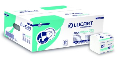 PAPIER TOILETTE PLIÉ AQUASTREAM BLANC 210 FORMATS 2 PLIS ECOLABEL X40