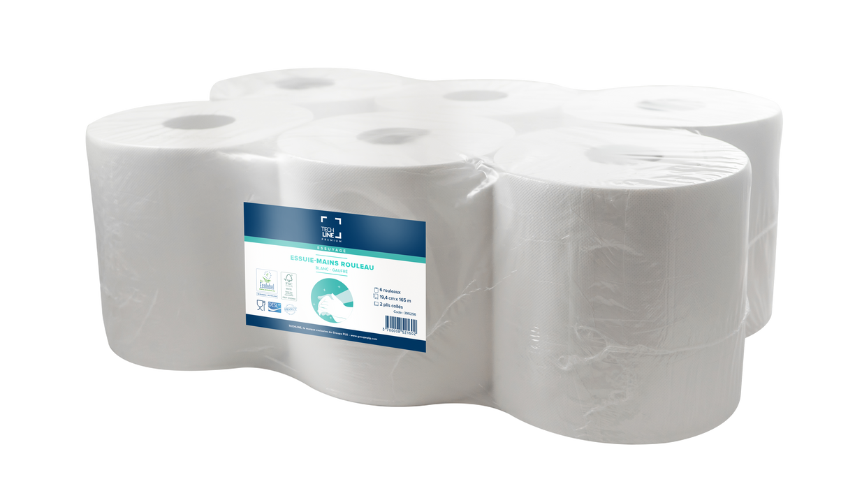 ESSUIE-MAINS ROULEAU TECHLINE BLANC 165M 2 PLIS ECOLABEL X6