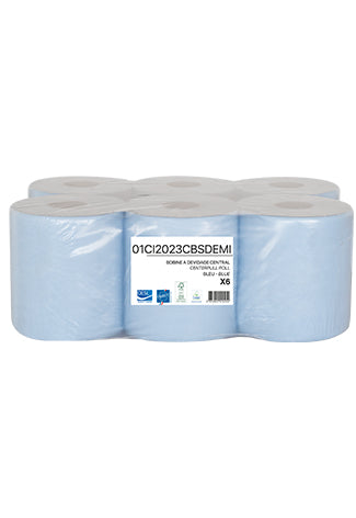 BOBINE DEVIDAGE CENTRAL BLEU 450 FORMATS 17X18CM ECOLABEL X6