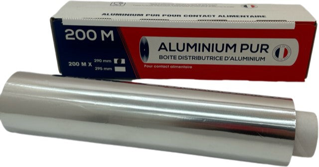 ALUMINIUM ROULEAU EN BOÎTE DISTRIBUTRICE 11µ 29CM X 200M