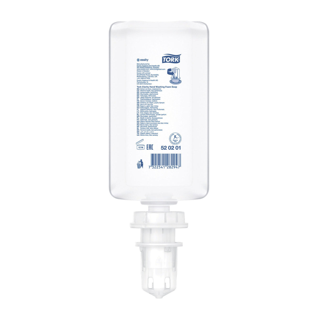 SAVON MOUSSE TORK® PREMIUM S4 LIMPIDE CARTOUCHE 1L X6