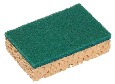 EPONGE 13X8.4X2.2CM SPONTEX BASIC ABRASIF JAUNE/VERT X10