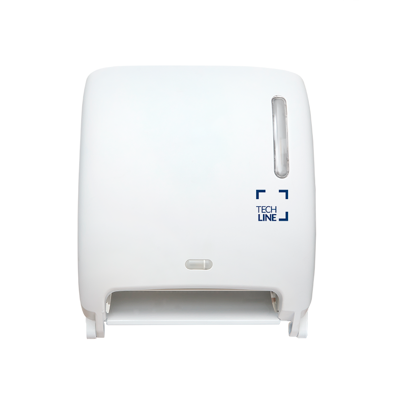DISTRIBUTEUR D'ESSUIE-MAINS ROULEAUX À DÉTECTION OPTIQUE TECHLINE BLANC