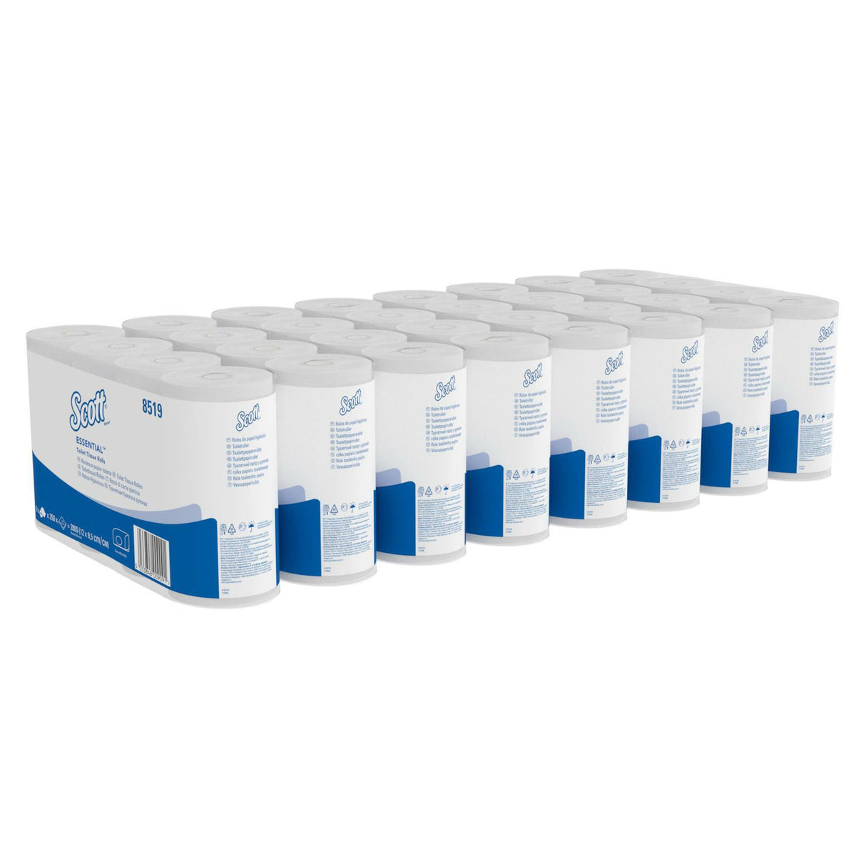 PAPIER TOILETTE PETIT ROULEAU SCOTT® ESSENTIAL™ BLANC 350 FORMATS 2 PLIS ECOLABEL X64