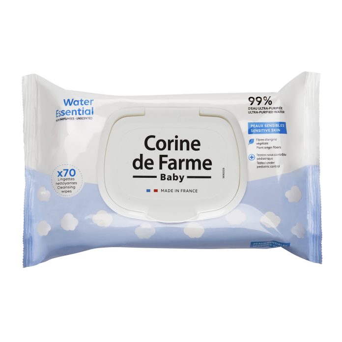 LINGETTES BÉBÉ SIÈGE VISAGE MAINS CORINNE DE FARME X70