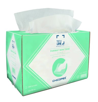 FORMAT NON TISSE USAGE COURT NTLINE 80 TECHLINE 42X38CM BLANC X200 FORMATS