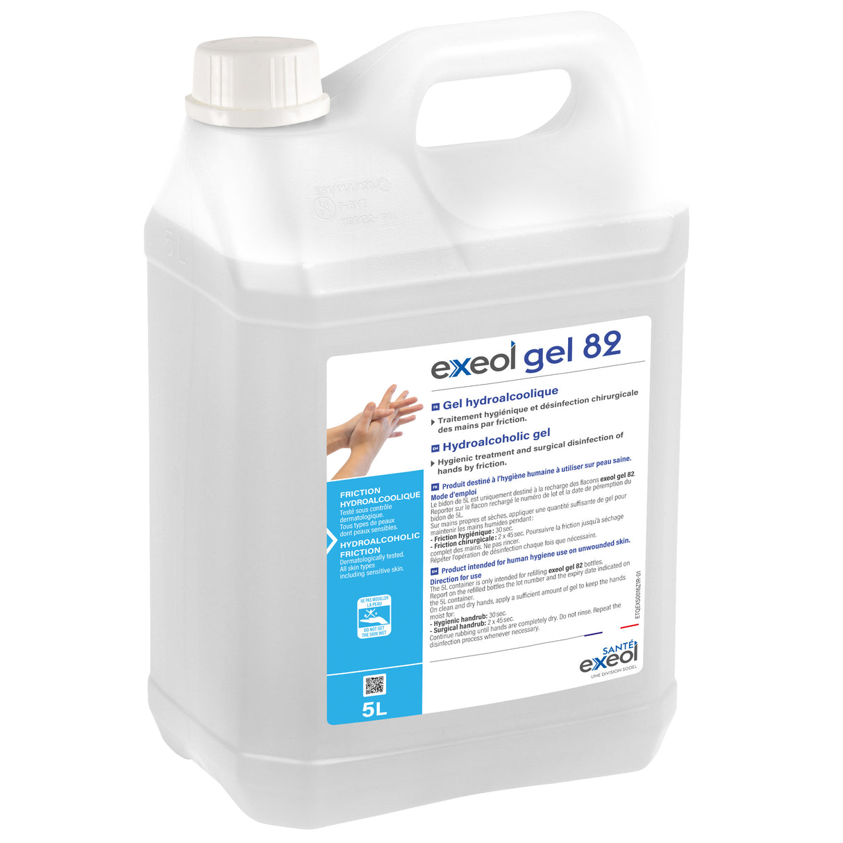 GEL HYDROALCOOLIQUE EXEOL GEL 82 BIDON 5L