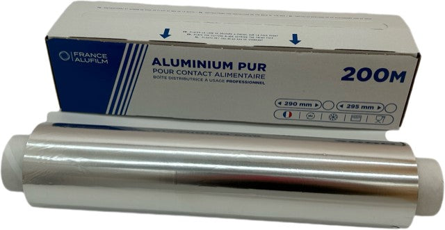 ALUMINIUM ROULEAU EN BOÎTE DISTRIBUTRICE 10µ 29CM X 200M