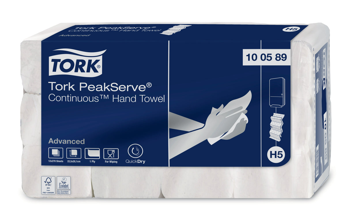 ESSUIE-MAINS PLIÉ BLANC TORK PEAKSERVE® H5 22,5X20,1CM 1PLI 270 FORMATS X12