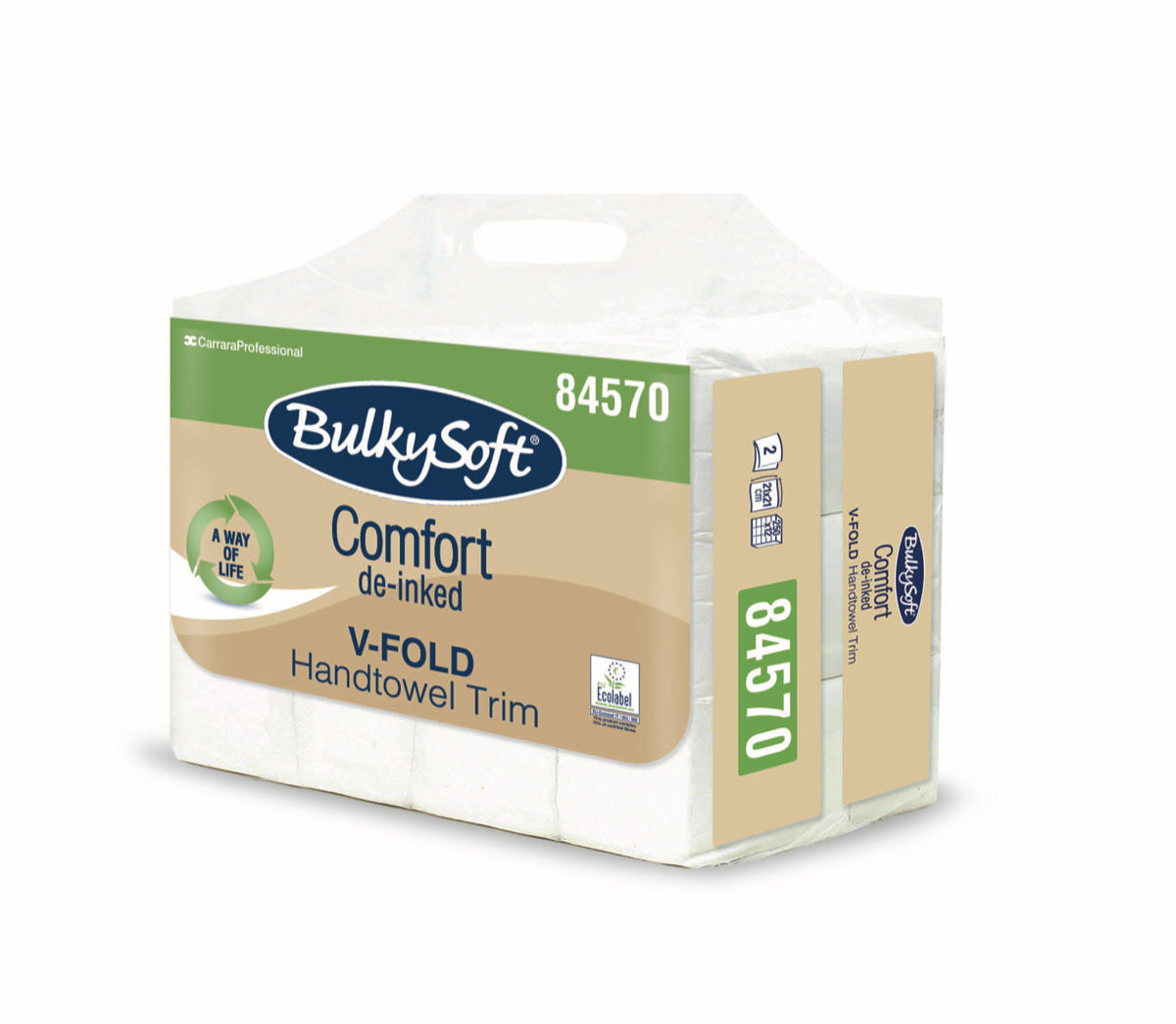 ESSUIE-MAINS PLIÉS EN V BULKYSOFT® BLANC 21X21CM 250 FORMATS 2 PLIS ECOLABEL X12
