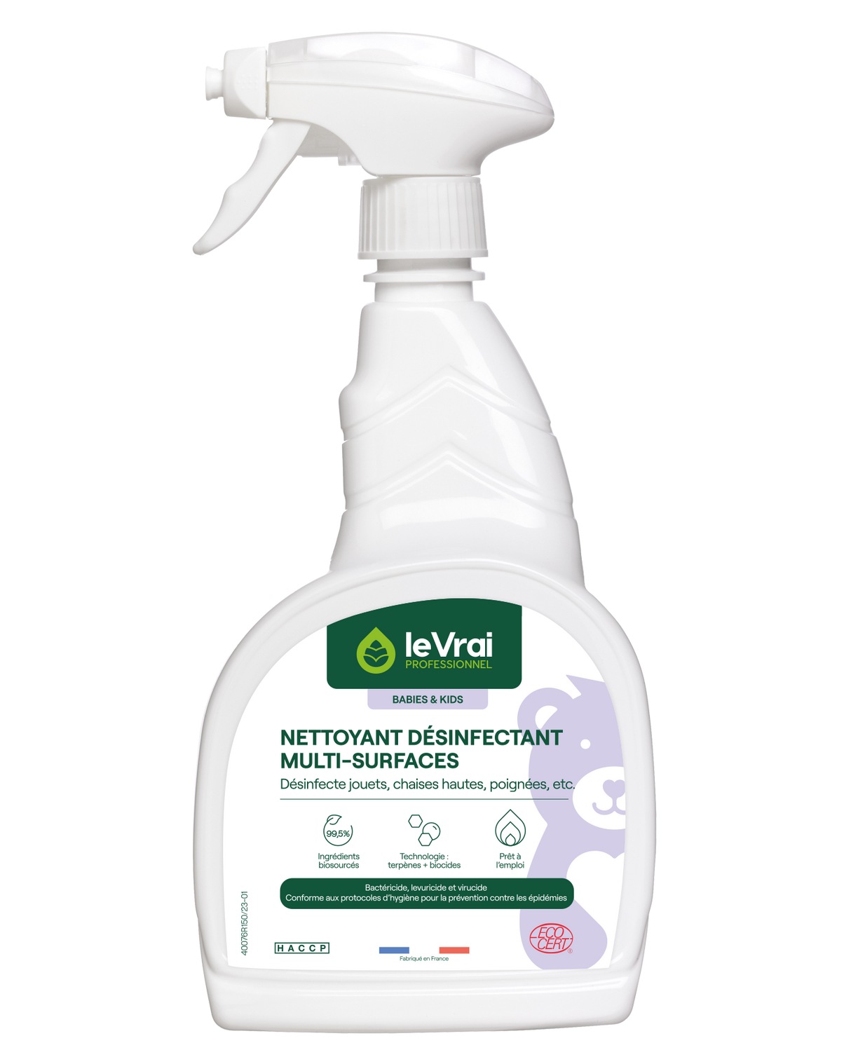 DETERGENT DESINFECTANT MULTI SURFACES BABIES & KIDS LE VRAI PROFESSIONNEL 750ML