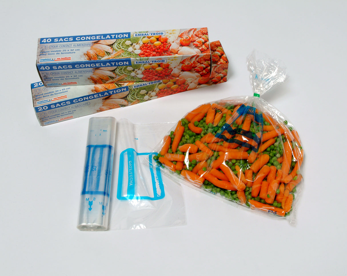 SAC CONGELATION POLYETHYLÈNE BASSE DENSITÉ 20µ 300X450MM TRANSPARENT X20