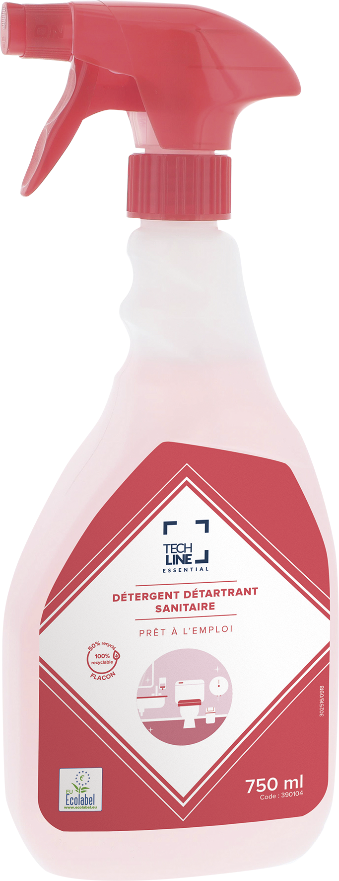 DETARTRANT SANITAIRES TECHLINE ECOLABEL EU 750ML