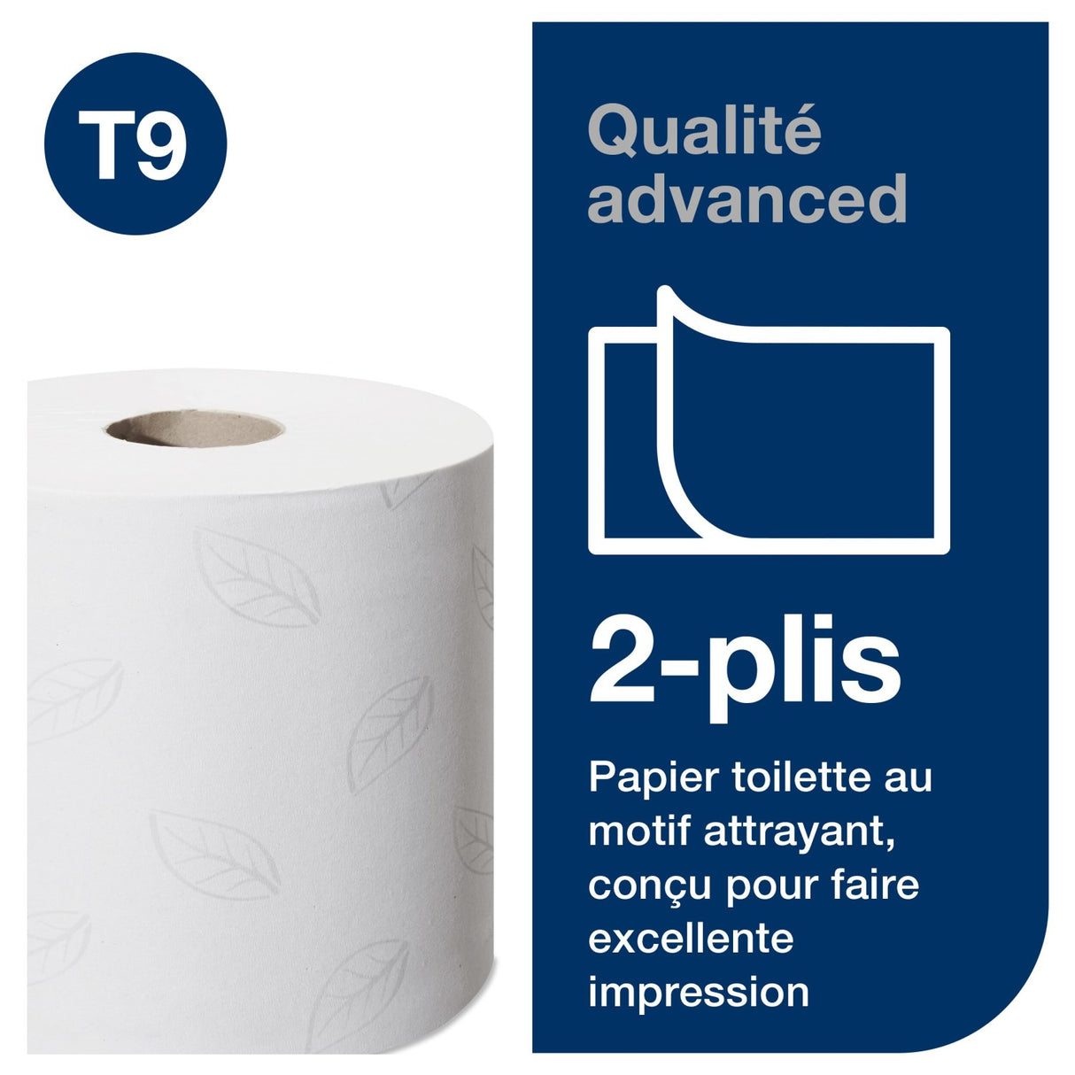 PAPIER TOILETTE À DÉVIDAGE CENTRAL TORK SMARTONE® T9 BLANC 620 FORMATS 2 PLIS ECOLABEL X12