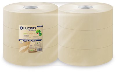 PAPIER TOILETTE JUMBO ECONATURAL HAVANE 350M 2 PLIS ECOLABEL X6