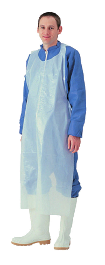 TABLIER POLYETHYLÈNE 120X70CM 25µ BLANC SACHET X100