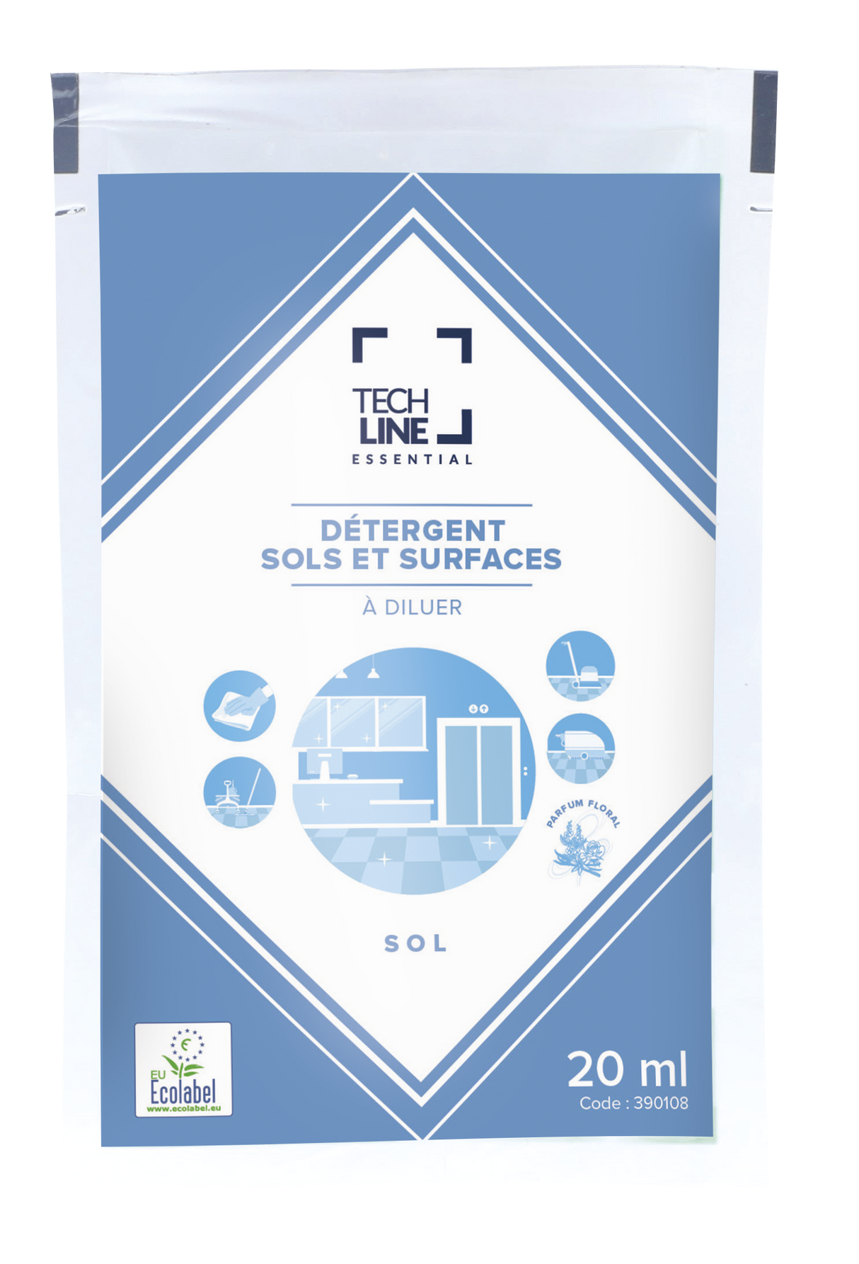 NETTOYANT SOLS ET SURFACES TECHLINE ECOLABEL 250X20ML