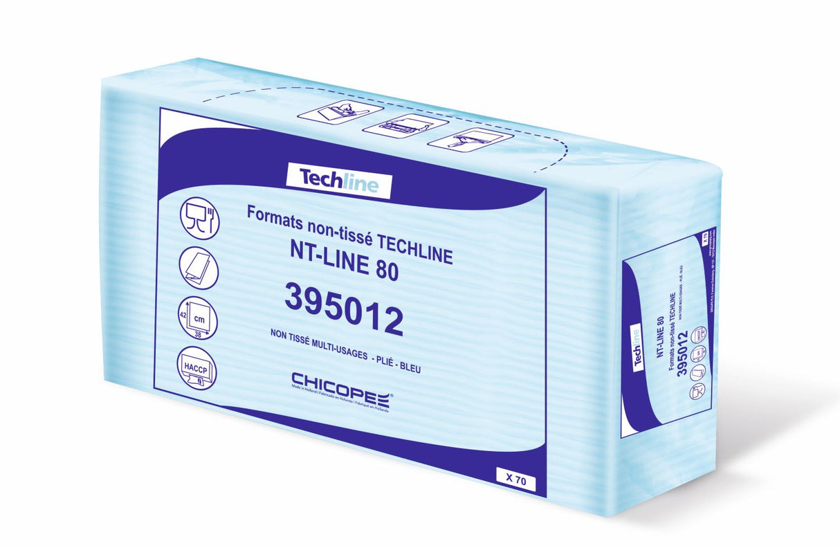 FORMAT NON TISSE USAGE COURT NTLINE 80 TECHLINE 42X38CM BLEU 5X70 FORMATS