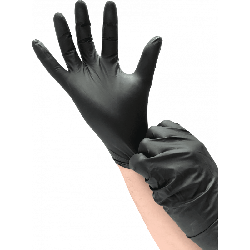 GANT NITRILE NOIR NON POUDRÉ SUPER BLACK TAILLE XL BOÎTE X100