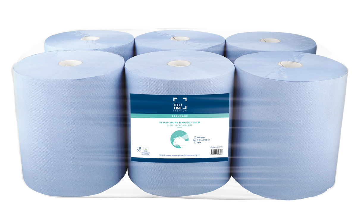 ESSUIE-MAINS ROULEAU TECHLINE BLEU 160M 2 PLIS ECOLABEL X6