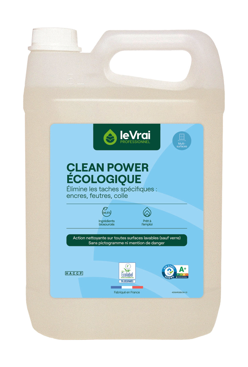 DETACHANT MULTI SURFACES CLEAN POWER ECOLABEL LE VRAI PROFESSIONNEL 5L