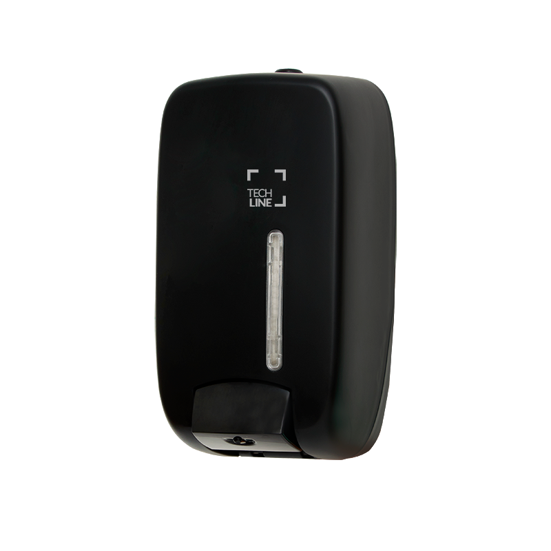 DISTRIBUTEUR MANUEL DE SAVON LOTION GEL À RÉSERVOIR TECHLINE 1L NOIR