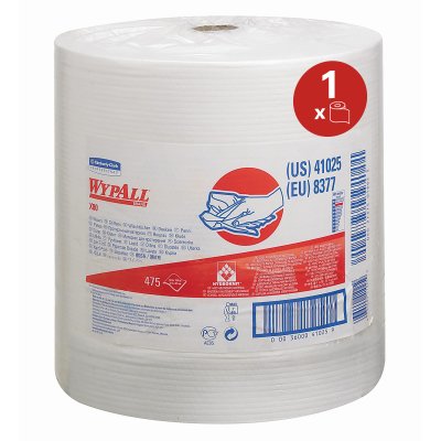 BOBINE DEVIDAGE CLASSIQUE NON TISSE WYPALL X80 BLANC 475 FORMATS 31,5X31CM