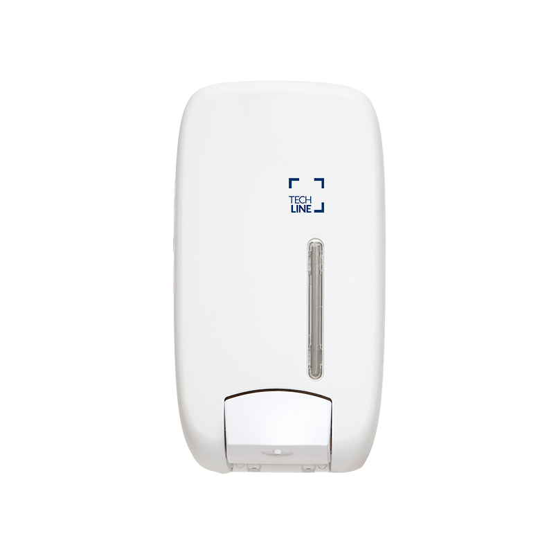 DISTRIBUTEUR MANUEL DE SAVON LOTION GEL À RÉSERVOIR TECHLINE 1L BLANC