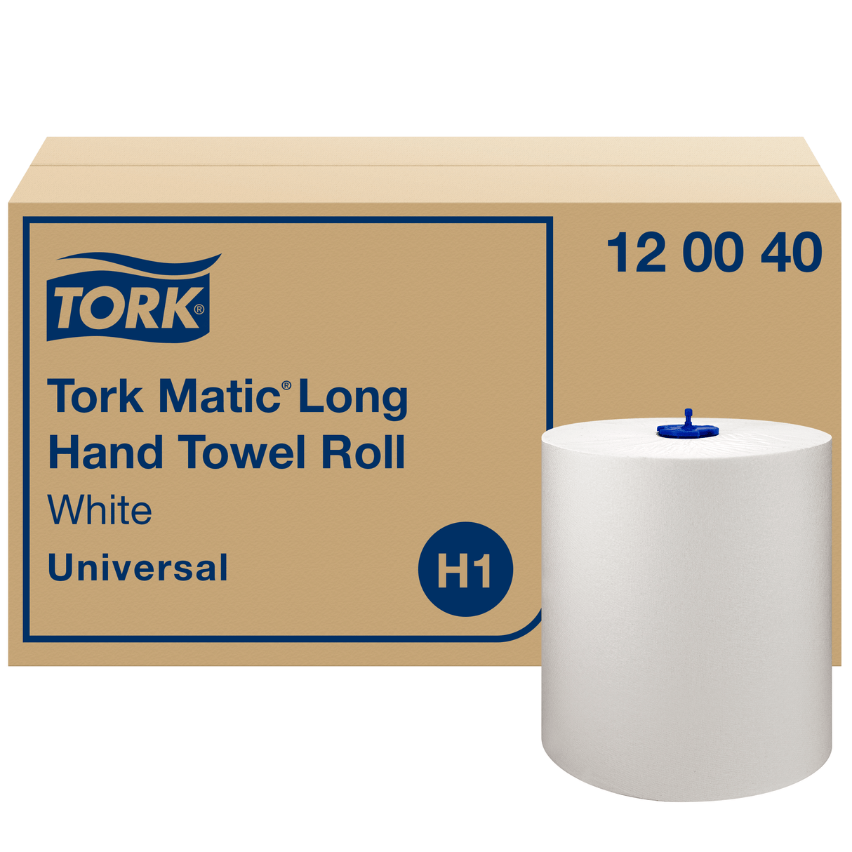 ESSUIE-MAINS ROULEAU TORK MATIC® UNIVERSAL H1 BLANC 220M 1 PLI ECOLABEL X6