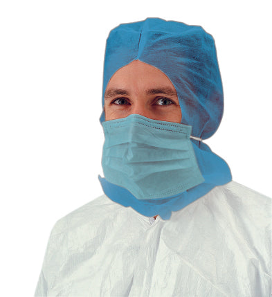 HEAUME POLYPROPYLÈNE ÉLASTIQUE ET MASQUE INTÉGRÉ BLEU X50