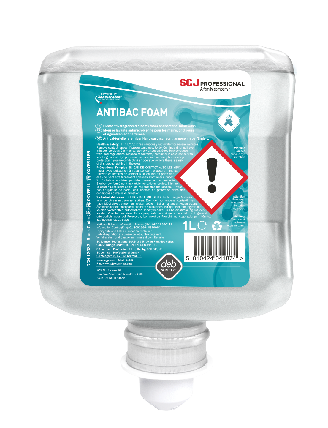 SAVON ANTIMICROBIEN MOUSSE ANTIBAC® FOAM CARTOUCHE 1L X6