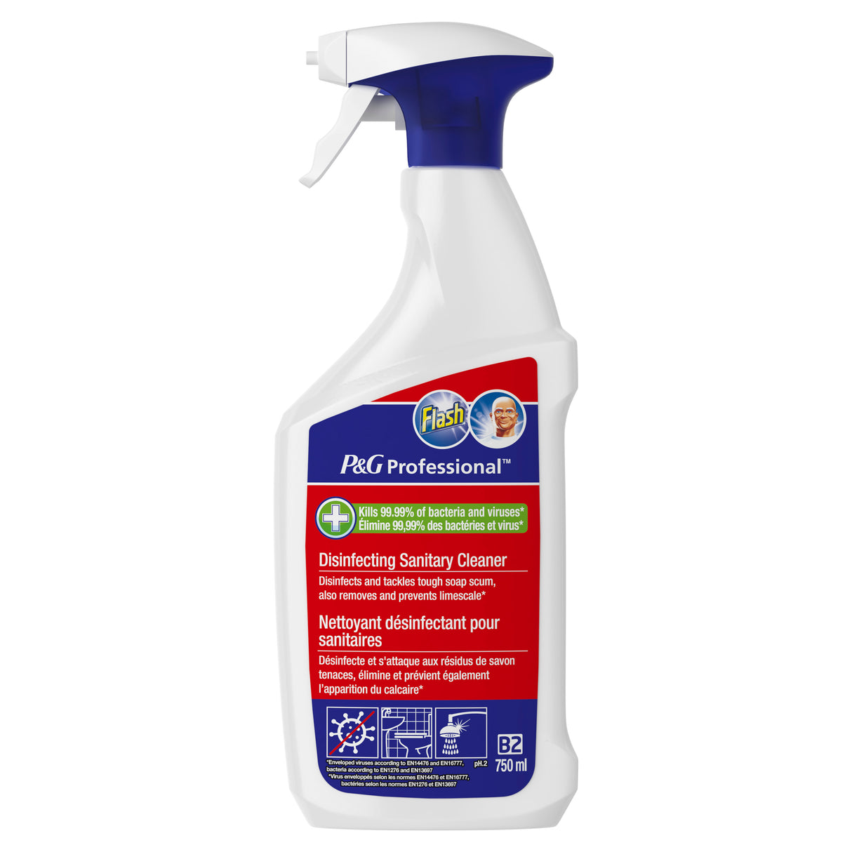 DETARTRANT DESINFECTANT SANITAIRES B2 P&G PROFESSIONAL 750ML