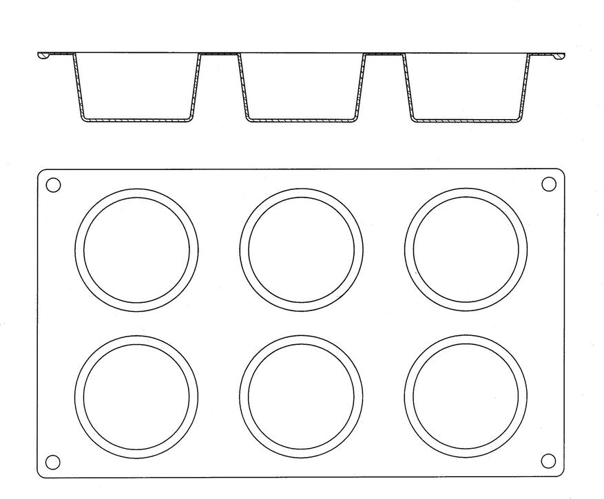 GASTROFLEX PLAQUE GN 1/3 325X176 DE 6 MUFFINS 7 CM