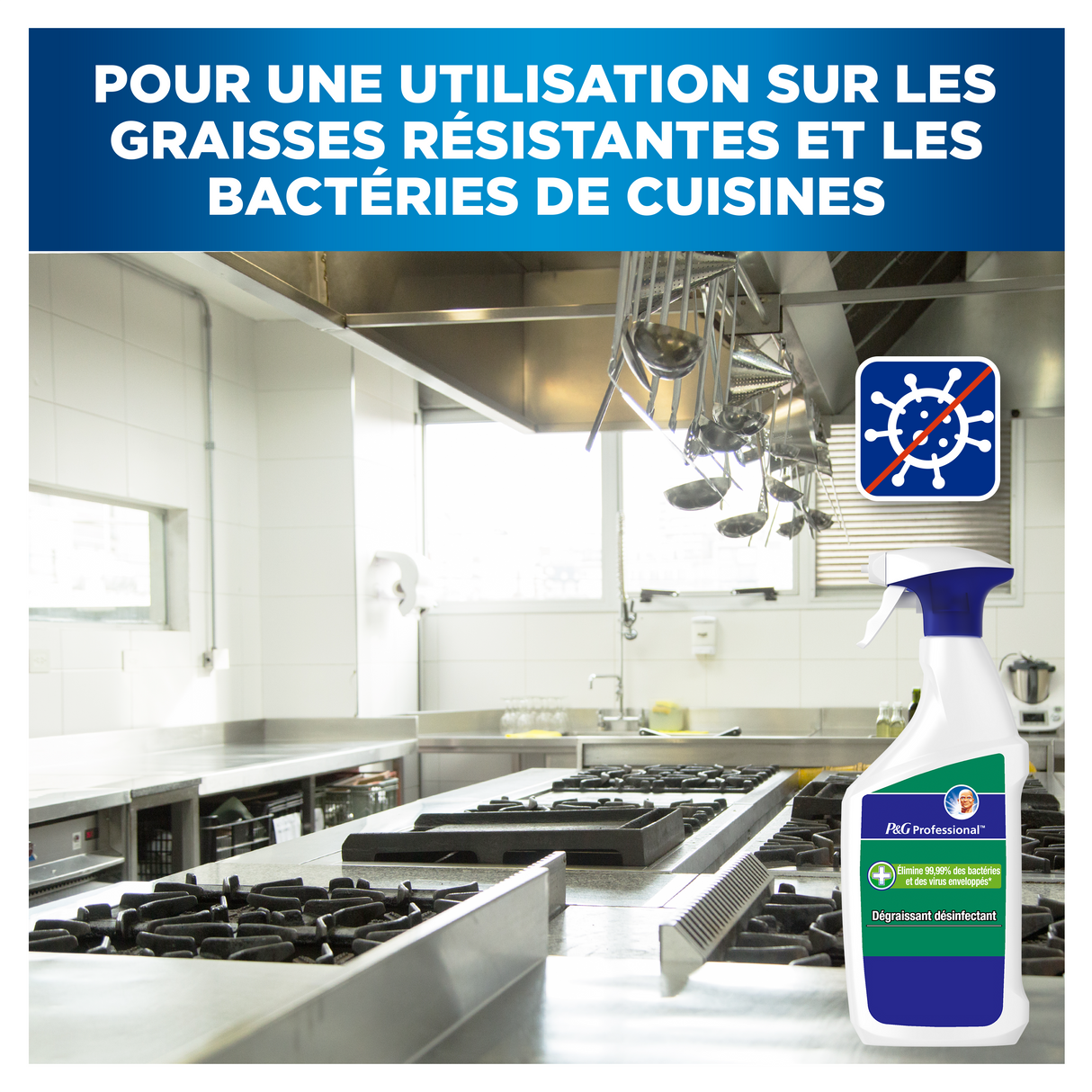 DEGRAISSANT DESINFECTANT CUISINE SPRAY K6 P&G PROFESSIONAL 750ML