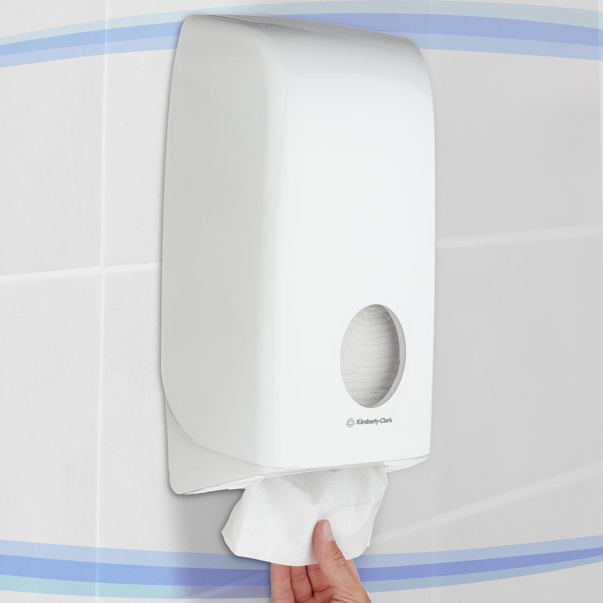 DISTRIBUTEUR DE PAPIER TOILETTE PLIÉ AQUARIUS™ BLANC