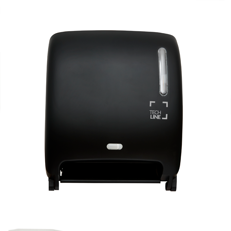 DISTRIBUTEUR D'ESSUIE-MAINS ROULEAUX À DÉTECTION OPTIQUE TECHLINE NOIR