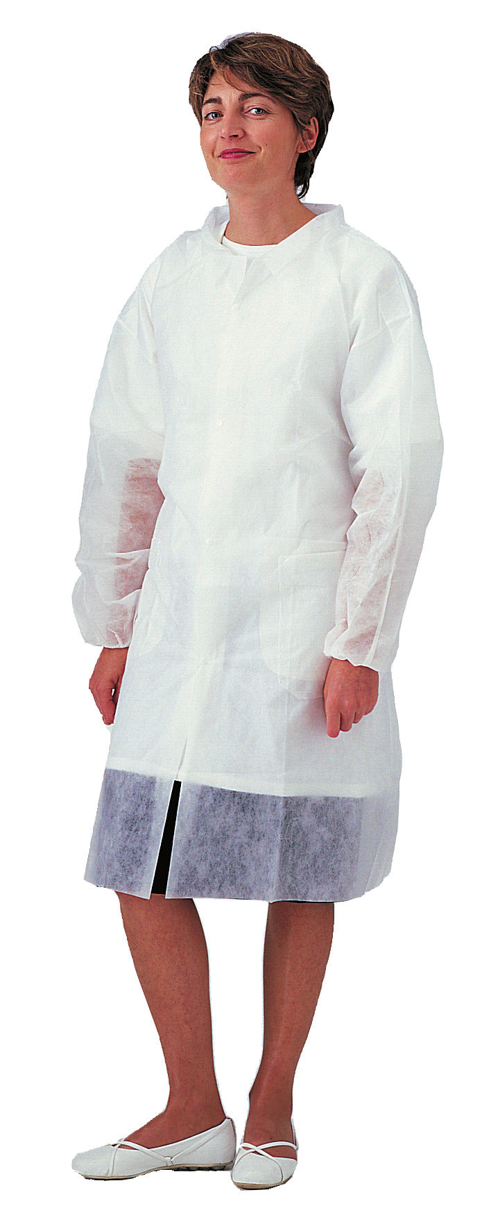 BLOUSE POLYPROPYLÈNE À VELCRO SANS POCHE 30G 106 CM TAILLE XL BLANC X50