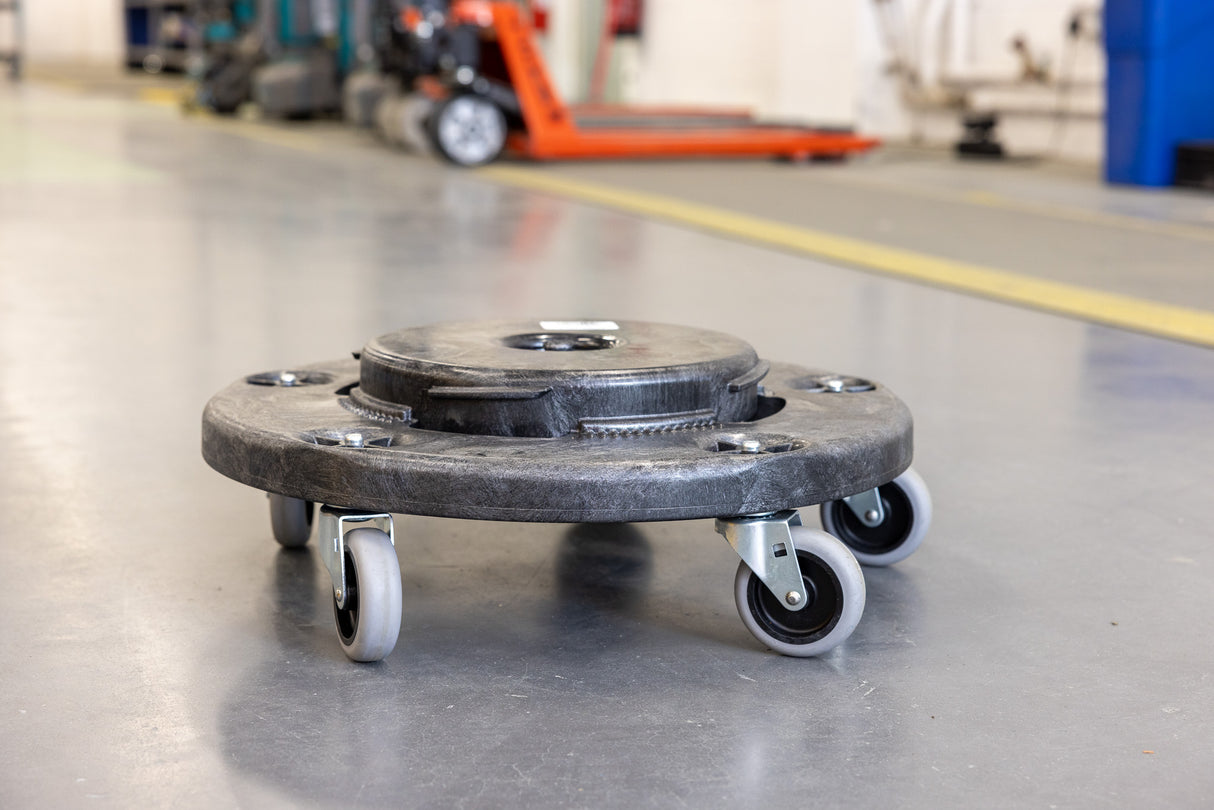 SOCLE SUR ROULETTES POUR CONTENEUR BRUTE ROND NOIR