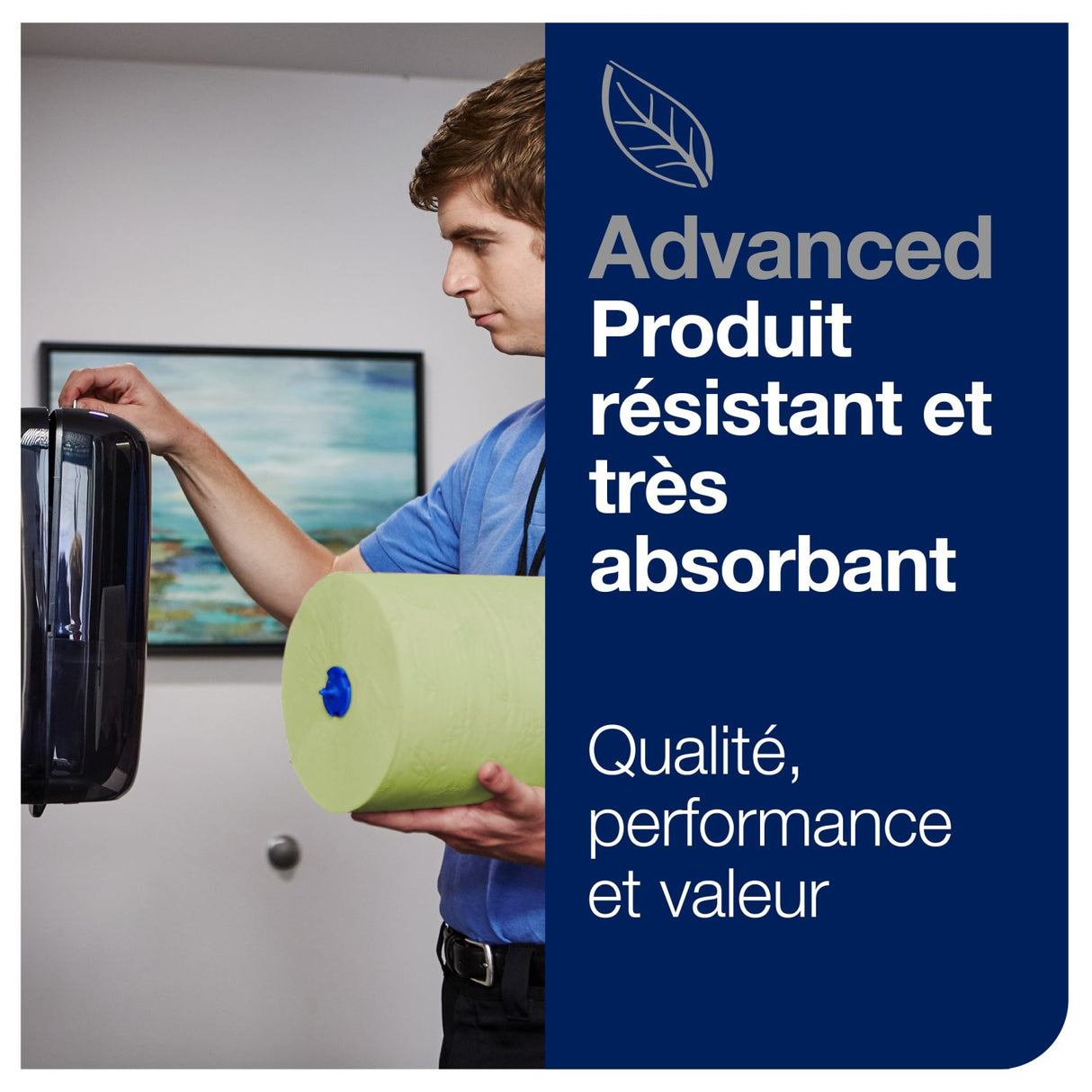 ESSUIE-MAINS ROULEAU TORK MATIC® ADVANCED H1 VERT 150M 2 PLIS ECOLABEL X6