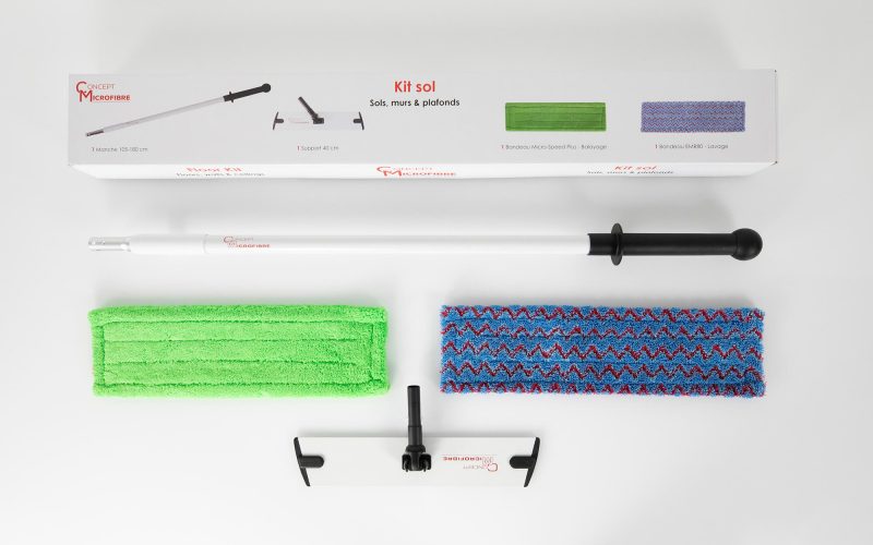 KIT DE LAVAGE SOLS (MANCHE / SUPPORT DE LAVAGE / 2 FRANGES)