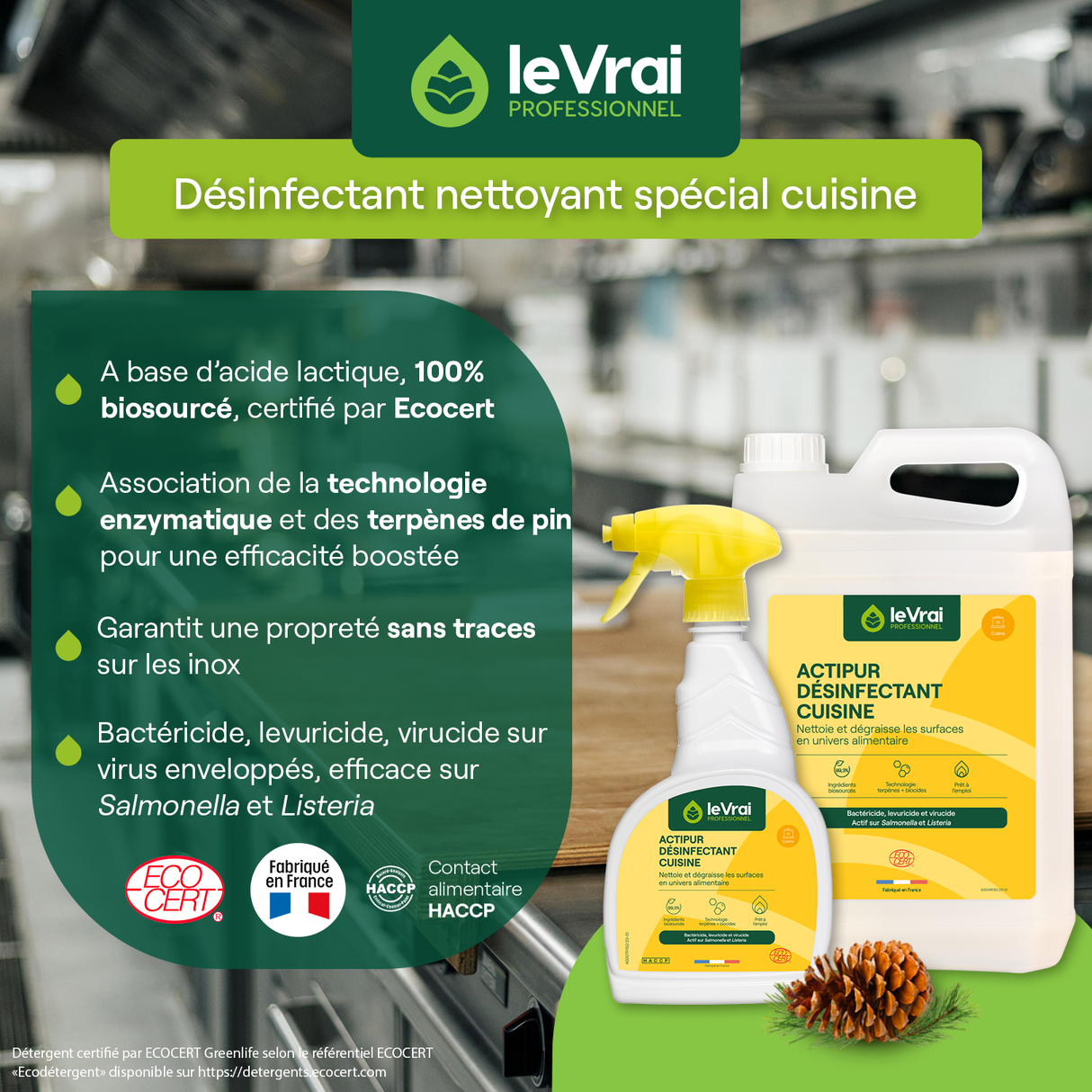 DEGRAISSANT DESINFECTANT ACTIPUR LE VRAI PROFESSIONNEL ECOCERT 5L