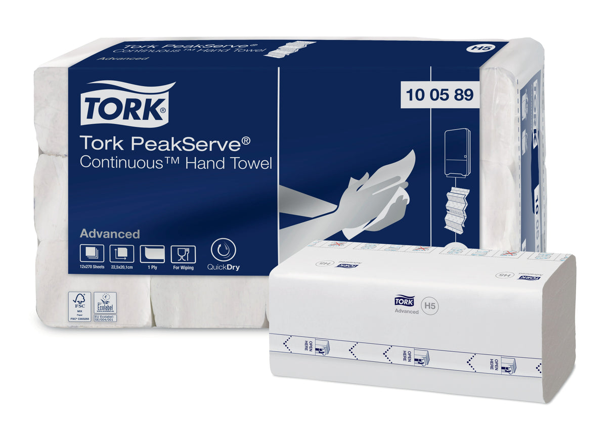 ESSUIE-MAINS PLIÉ BLANC TORK PEAKSERVE® H5 22,5X20,1CM 1PLI 270 FORMATS X12