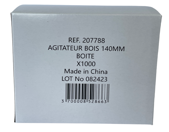AGITATEUR BOIS 14CM BOÎTE X1000