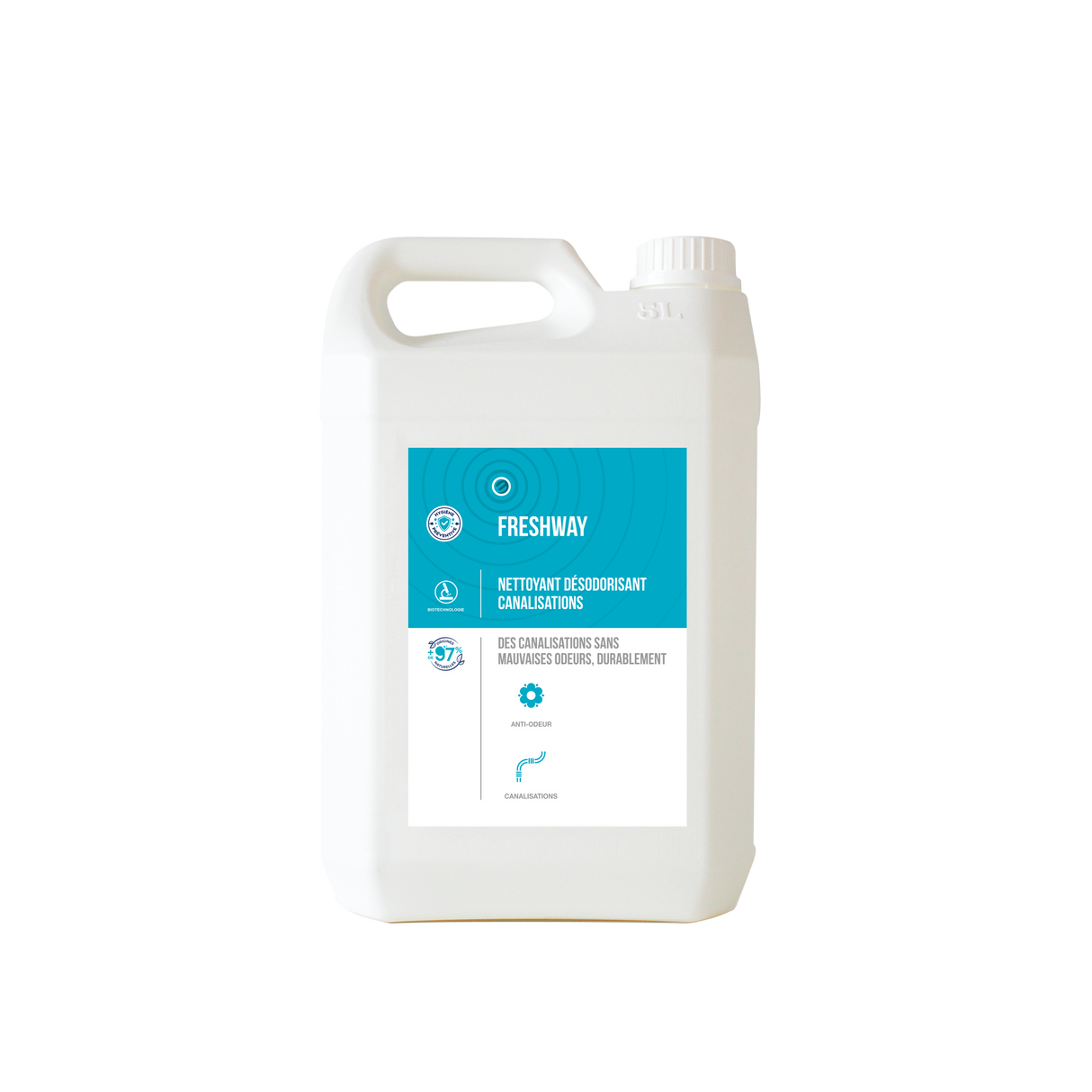 NETTOYANT DESODORISANT PROBIOTIQUE POUR SURFACES ET CANALISATIONS FRESHWAY 5L