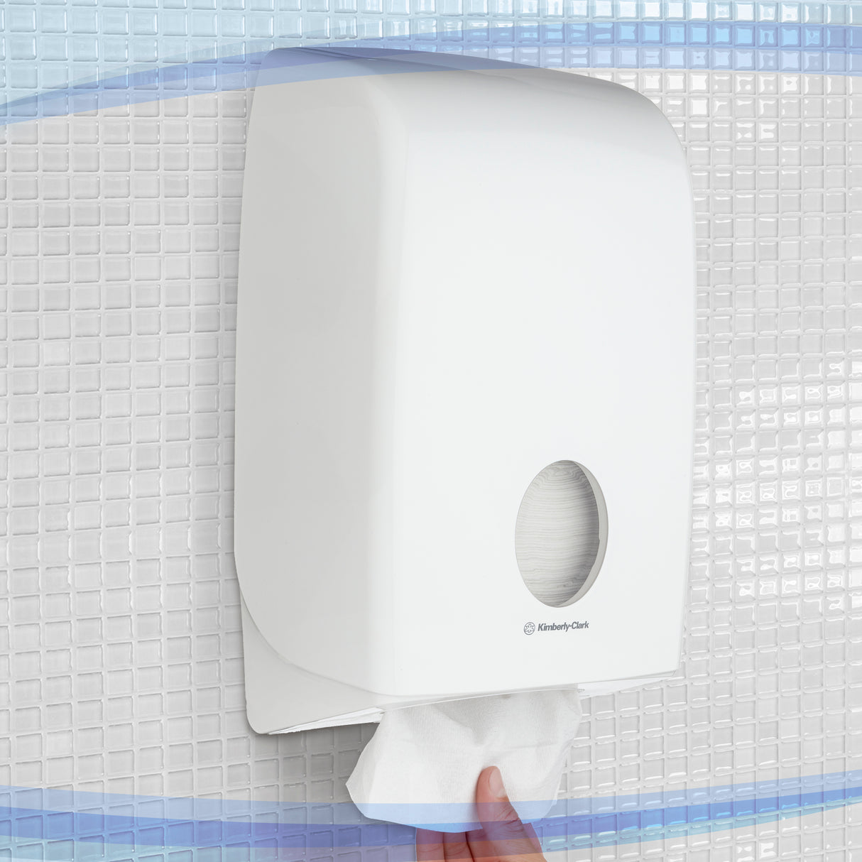 DISTRIBUTEUR D’ESSUIE-MAINS PLIÉS AQUARIUS™ BLANC